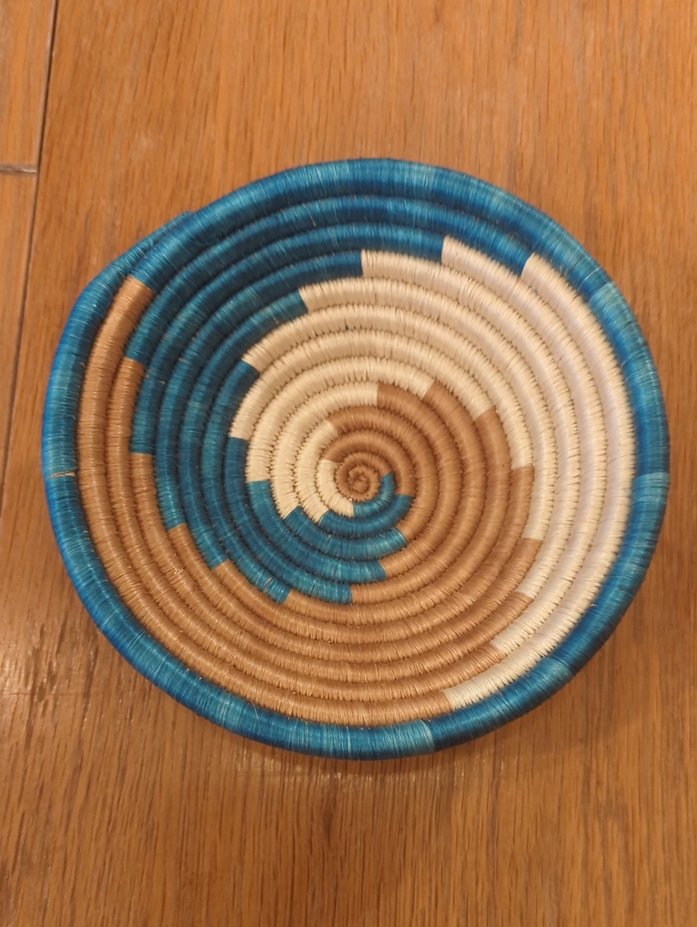 Handwoven Cream & Tan Decorative Wall Basket - Home Art